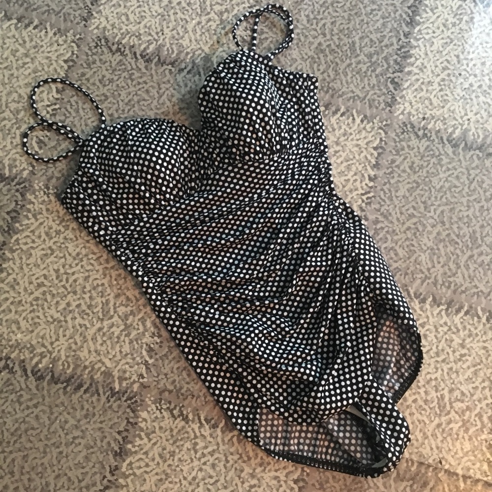 MagicSuit Black and White Polka Dot Swimsuit